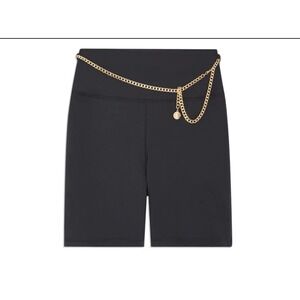 WEWOREWHAT Chain Bike Shorts Womens Size L Black Athleisure Solid‎